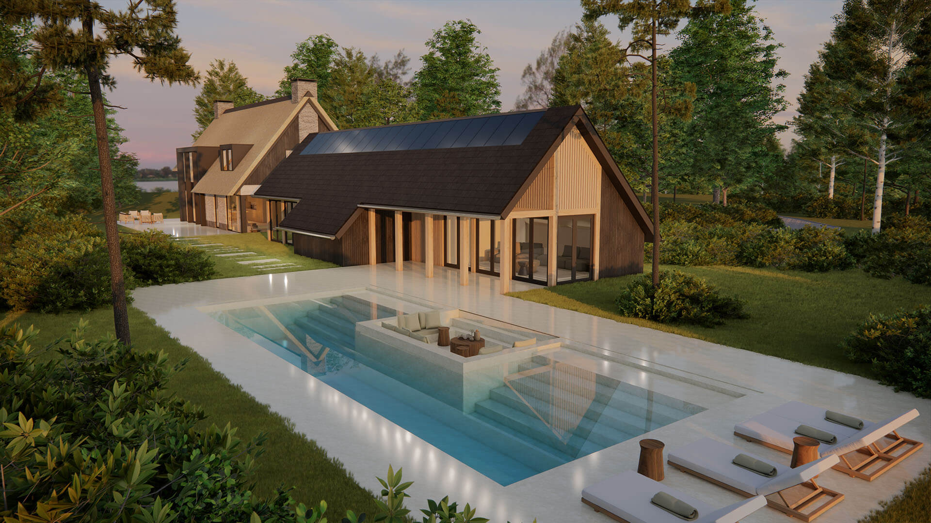 Moderne Villa Met Rieten Kap Render 5